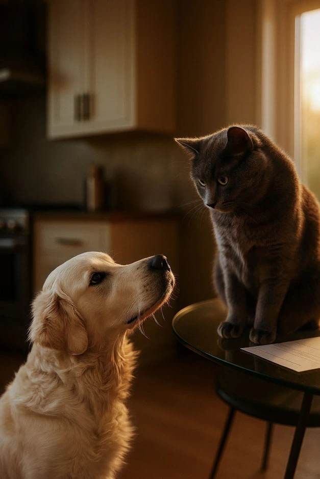 Dog and cat together