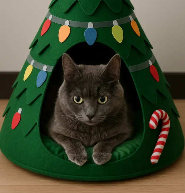 Cat in holiday setting