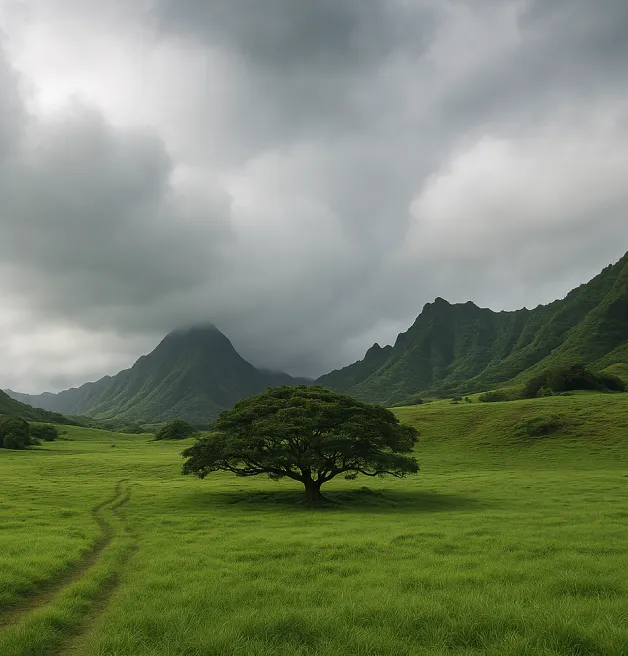 Green valley landscape